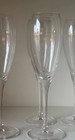 Moet   Chandon Champagne Flute Set Of 4 Clear Glass With Ribbon  8 5 8  Tall