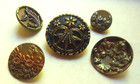 5  Antique Victorian Vintage Flower Metal Buttons-5 8  Inch --  1-1 4  Inch