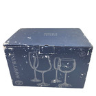 Bohemia Crystal Wine Glass Burgundy Stem Balloon Clear New