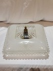 Antique Vintage Art Deco Ceiling Light Fixture Chandelier Glass Flush Heavy Star