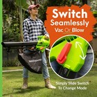Greensweep 3-in-1 Leaf Blower  Vacuum   Mulcher     10 Amp Electric Green