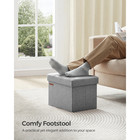 Songmics Small Folding Storage Ottoman  Foot Rest Stool  12 2 X 16 1 X 12 2 Inch