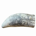 Scrimshaw Sperm Whale Tooth Casting Resin Replica Waring    Co  Ltd 7  Vintage