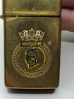 Vintage 1984 H m c s  Iroquois Brass Zippo Ship Lighter