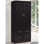 Hodedah 2 Door Armoire With 2 Drawers And Clothing Rod In Chocolate Wood