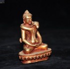 Tibet Buddhism Bronze 24k Gold Gilt Hevajra Sakyamuni Adi-buddha Buddha Statue