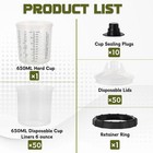 Disposable Paint Spray Gun Cups Liners And Lid System 22 Oz   650ml