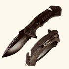 8 25  Black Tactical Spring Assisted Open Blade Folding Edc Pocket Knife Hunting