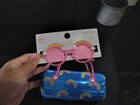 Wonder Nation Girls Round Pink Sunglasses Uv400 Tinted W  Rainbow Hard Case
