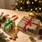 Vintage Christmas Kraft Wrapping Paper 17in Retro Newspaper Holiday Gift