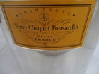 Veuve Clicquot France Champagne Ice Bucket Cooler 8  Silver Toned Ice Bucket