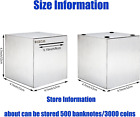 Piggy Bank Coin Cash Saving Metal Box Deposit Money Bank Safe Cube Storage Steel