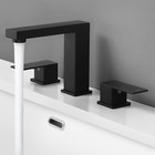 Bathroom Sink Faucet 3 Holes Black Widespread Basin Vessel Mixer Tap With Drain