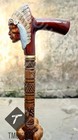 Rare Antique Cane Walking Cane With American Indian Chief On The Top Hand  Carve