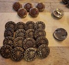 Vintage antique Buttons 54 Piece Lot  Filigree  Gold  And Rhinestones