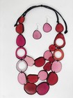 Handmade Tagua Nut Set Necklace And Earrings 