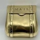 Vintage Solid Brass Saddle Bag Style Postal Mailbox Wallmount W  Hinged Lid Mcm