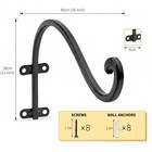 4pcs 16in Plant Hanger Bracket Wall Mount Hanging Hook For Flower Basket