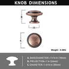 Set Of 12 Vintage Antique Copper Cabinet Knobs With Wheatear Border     Classic   