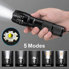 1pack Tactical 5 Modes Led 18650 Flashlight Zoom Torch Aluminum Light