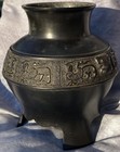 Chinese Bronze Tripod Vase Censer Archaic Style Vessel Urn 5 5    Heavy Bronze 