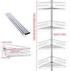Shower Caddy Storage Bathroom Corner Shelf Rack Tension Pole Triangular 4 Tier
