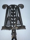 Vintage Wilton 8  X 5  Black Cast Iron Tassels   Leaves Trivet