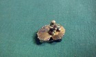 Tiny Frog Sitting On Leaf Retro Gold-tone Metal Brooch Lapel Pin Red Stone Eyes
