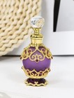 New Ornate Miniature Glass Purple Jeweled Perfume Bottle