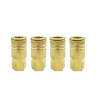 4pack 1 4   Brass Female Industrial Coupler 1 4 Inch Npt Air Hose Fittings 
