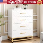 Dresser For Bedroom W 4 Drawer Wooden Chest Of Drawers Storage Dresser Organizer