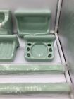 Vintage Sun Japan 10pc  Mcm Jadeite Seafoam Green Bathroom Fixture Porcelain Set
