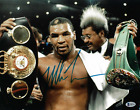 Mike Tyson Autographed 11x14 Photo With Belts Signed Beckett Bas Sticker Only