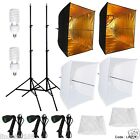 Photo Studio Video Continuous Lighting Kit Photography 2 Softbox Light Stand