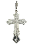 Russian Orthodox Three Bar 925 Sterling Silver Cross Pendant Save Us  Men Women