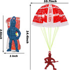 60 Pieces Parachute Toy  Army Men Action Figures Hand Throwing Kids Outdoor Game
