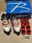 Riedell Dart Pixel Roller Skates Medium Size 8 Black   Red Extra Wheels Nice 