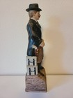 Lionstone Whiskey Ceramic Decanter 1969 Vintage 14  Wells Fargo Man Empty