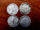 Canada Genuine Four Different  5 Cent Silver Coins  19 R2