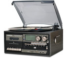 Looptone Vinyl Record Player 9 In 1 - 3 Speed Bluetooth Vintage Turntable Black
