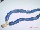 Old Strand Of Nigerian Cast Blue Glass Trade Beads