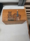 Vintage Wooden Small Keepsake trinket  Trunklike Hinged Box