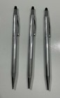 Vintage Cross Chrome 2 Pens   1 Mechanical Pencil Lot Of 3 Usa 1980s