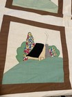 Country Houses Applique Quilt Top Farm Home 87  X 71    Hand Stitched Gorgeous
