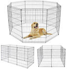 36  Dog Playpen Crate 8 Panel Fence Pet Play Pen Exercise Puppy Kennel Cage Yard