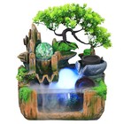 Indoor Water Fountain W led Lamp Tabletop Waterfall Mist Rockery Feng Shui Decor