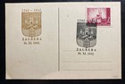 1942 Zagreb Croatia First Day Souvenir Postcard Cover Seventh Centenary