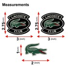 Embroidered Crocodile Style Patch Set     3 Iron-on   Sew-on Applique Patches