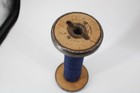 Large Wooden Spool Blue Cotton Fiber Yarn Mill Antique Wood 94421
