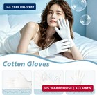 30 Pcs White Cotton Gloves  Unisex  Soft  Stretchable
